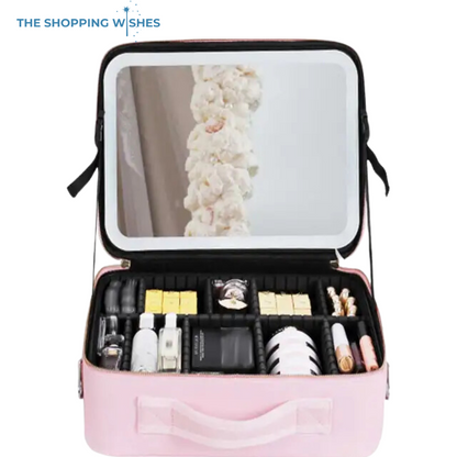 Smart LED Mirror Cosmetic Bag