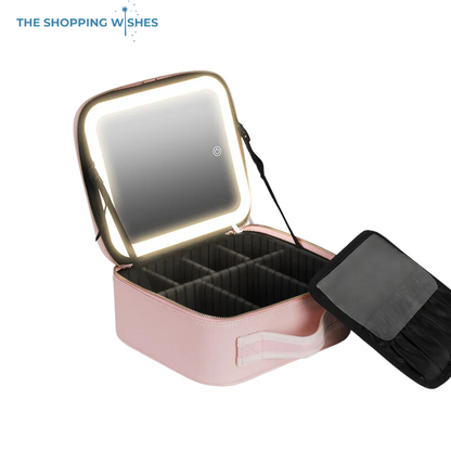 Smart LED Mirror Cosmetic Bag