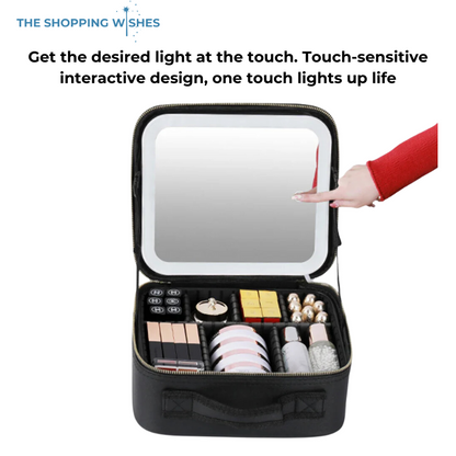 Smart LED Mirror Cosmetic Bag