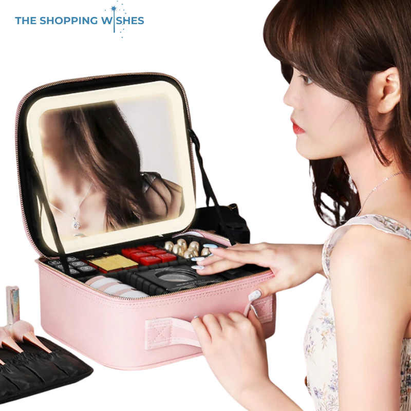 Smart LED Mirror Cosmetic Bag