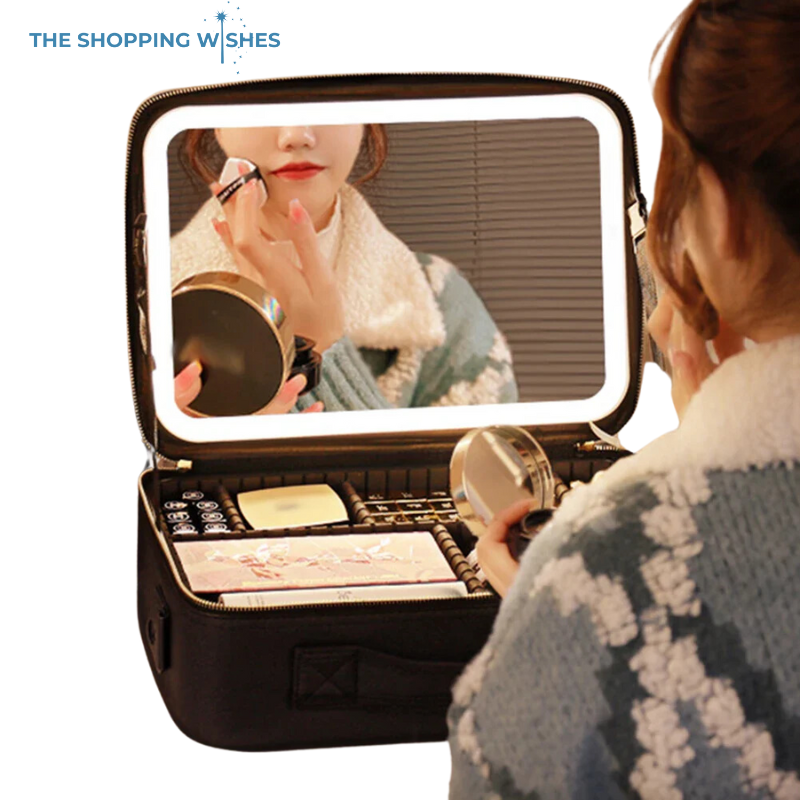 Smart LED Mirror Cosmetic Bag