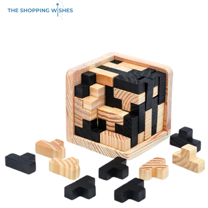 Wooden Cube Puzzle Luban Interlocking