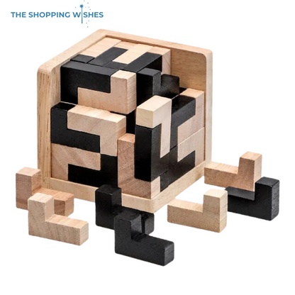 Wooden Cube Puzzle Luban Interlocking