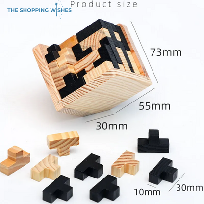 Wooden Cube Puzzle Luban Interlocking