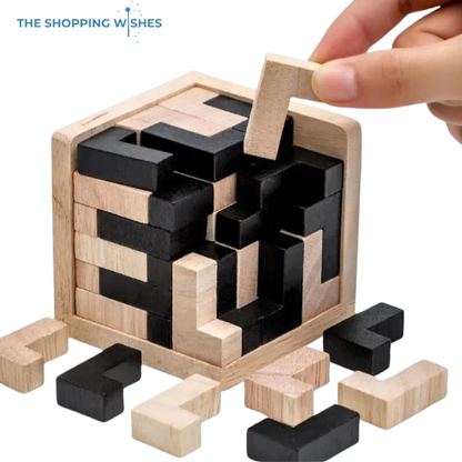 Wooden Cube Puzzle Luban Interlocking